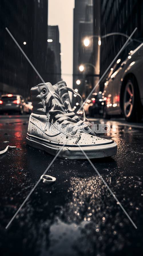 城市里的雨夜鞋