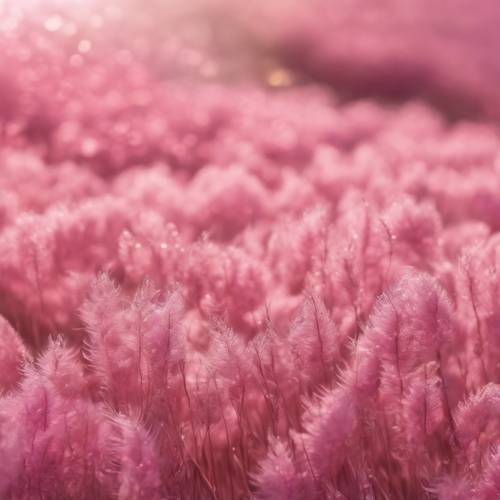 Une plaine rose enchanteresse ondulant sous une douce brise.