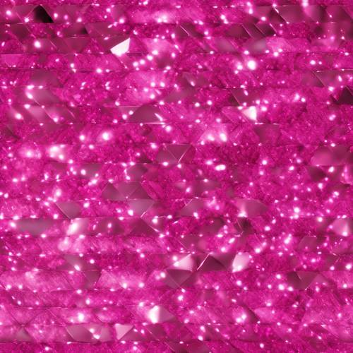 A repeating diamond-shaped pattern made with hot pink glitters.