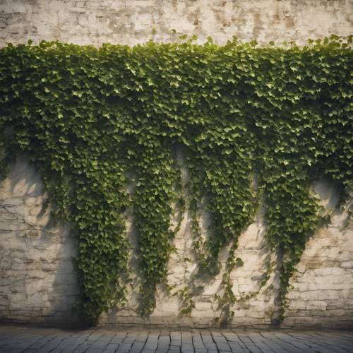 Mysterious shadows on a wall of ivy. Tapeta [66fdad4da16f4900b080]