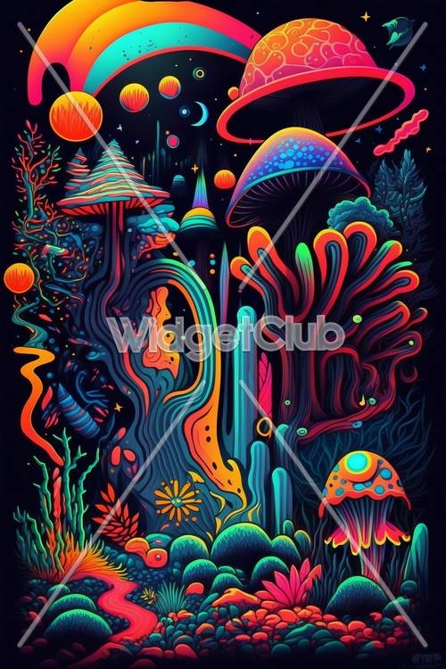 Trippy Mushroom Background On HD wallpaper  Pxfuel