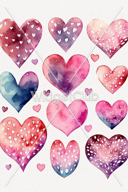 Colorful Watercolor Hearts Perfect for Kids