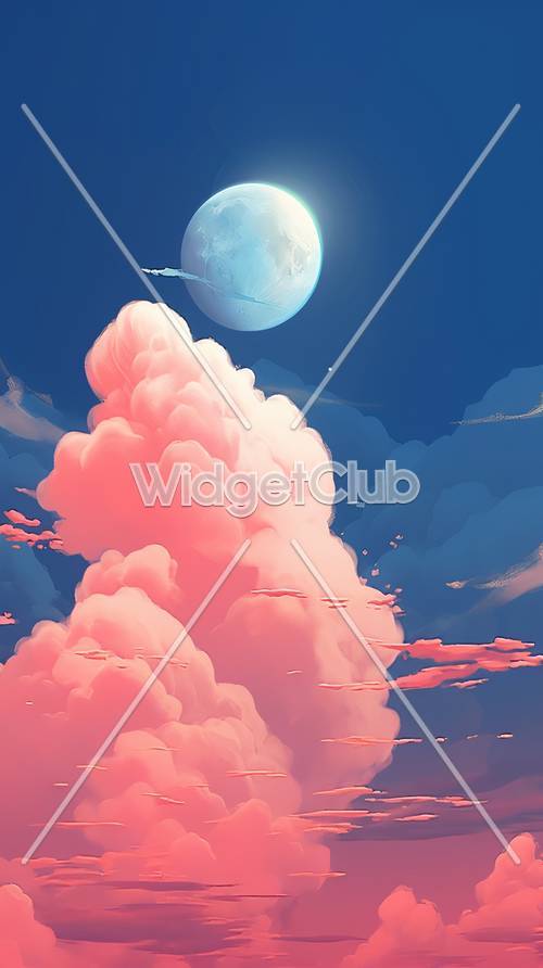 Dreamy Sky and Fluffy Pink Clouds