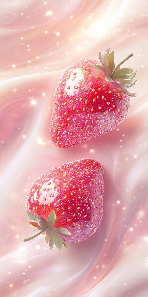 Sparkling Strawberries in Dreamy Pink Light