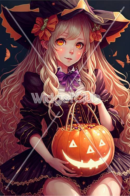 Autumn Pumpkin Girl Illustration