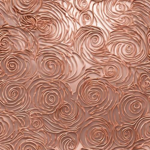 Роскошный бесшовный узор, сочетающий текстуры розового золота с изящными завитками.