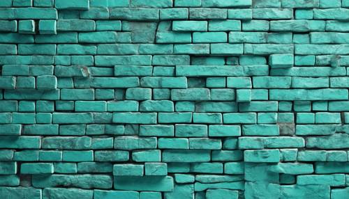 A turquoise brick pattern with a modern aesthetic