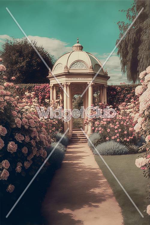 Gazebo Taman Mawar yang Cantik