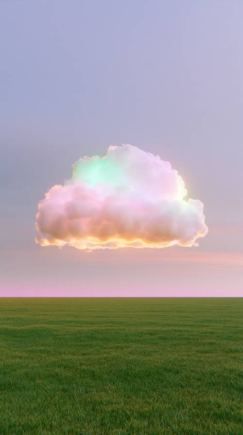 Nube colorida en un cielo rosa