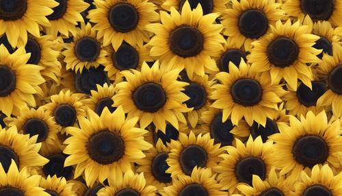 Pola bunga matahari mekar yang cerah dan mulus memenuhi seluruh bingkai.