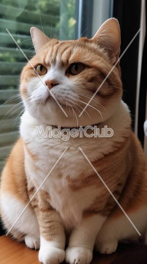 Cute Orange Cat with Striped Fur