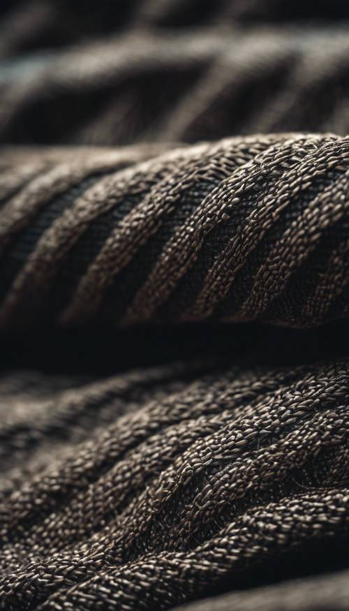 A close-up view of a dark linen texture, highlighting the intricate weave patterns. Tapeta [b0f008e5b4c6480fa6d8]