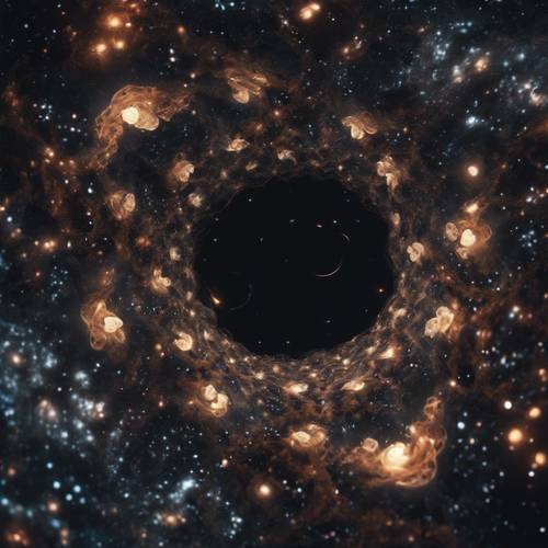 우주가 스스로 접히면서 블랙홀 내부에 아름다운 도형을 만들어 내는 모습