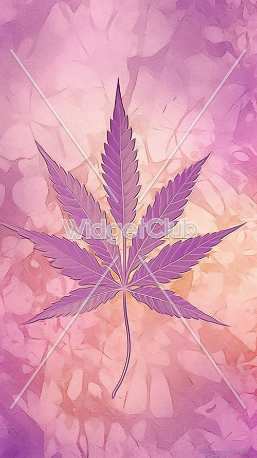 Purple Leaf on Pink Background壁紙[725cef169c8d451a8d89]