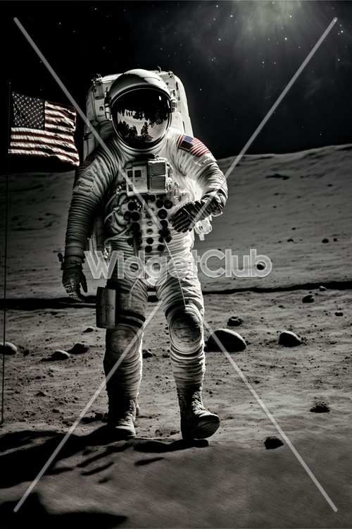 Astronaut on the Moon: A Cool Space Adventure Wallpaper[09d50f10754e4e97a11a]