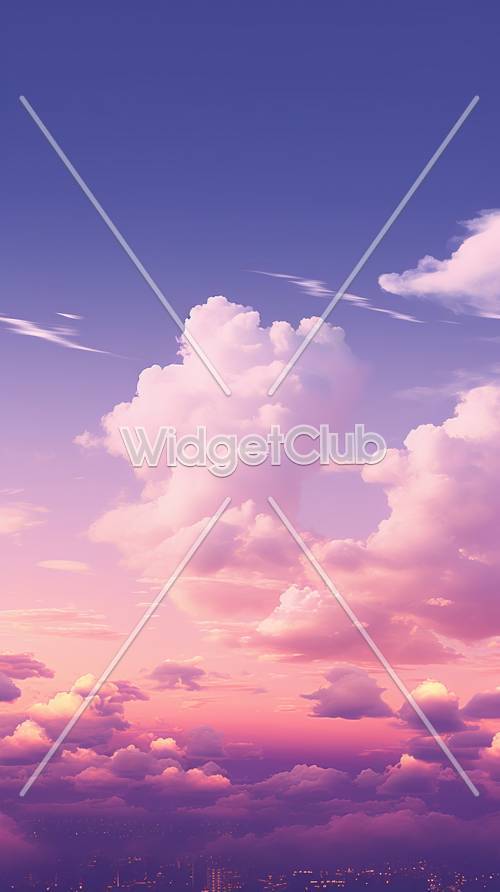 Nuvole rosa e viola nel cielo