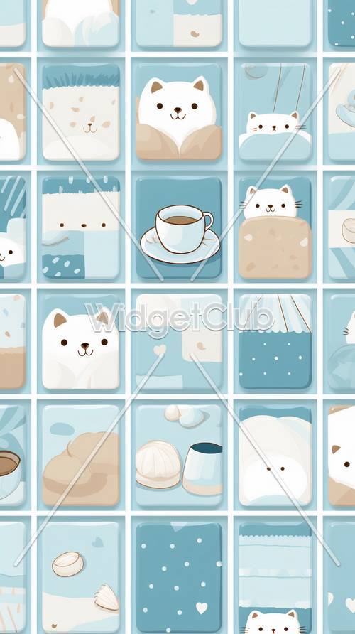Cute and Relaxing Cat Themed Tiles for Your Screen