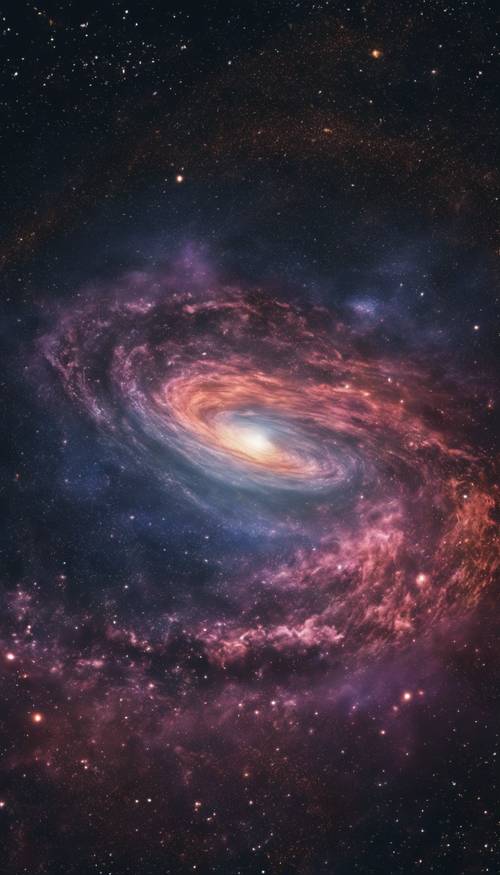 广阔太空中有一个壮观的黑洞，周围环绕着旋转的星系和充满活力的恒星。
