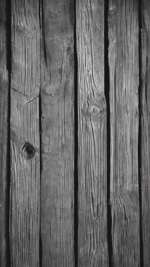 Artystyczny obraz w skali szarości przedstawiający wyblakłe drewno stodoły w odcieniach szarości.