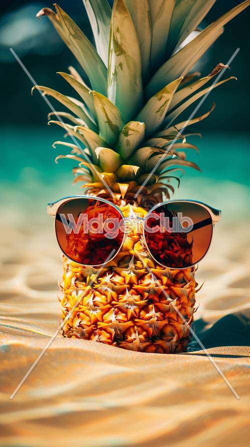 Abacaxi legal com óculos de sol