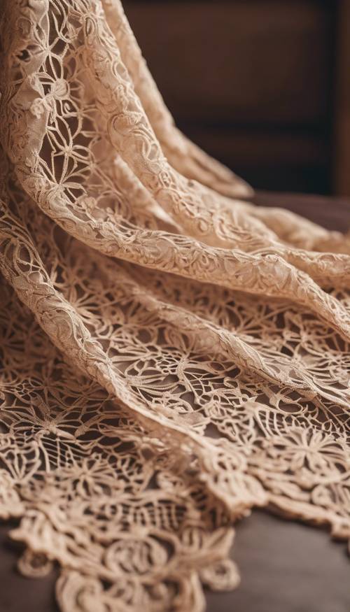 A Victorian-era inspired intricate tan lace design. Tapeta [cb1c8638a79d46068dda]
