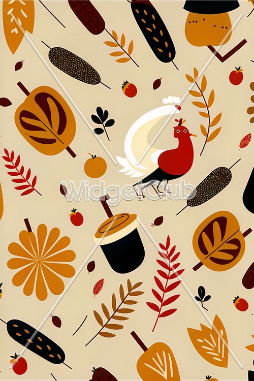 Autumn Delights Pattern for Kids Wallpaper[34f3a52fd87543e6a68a]