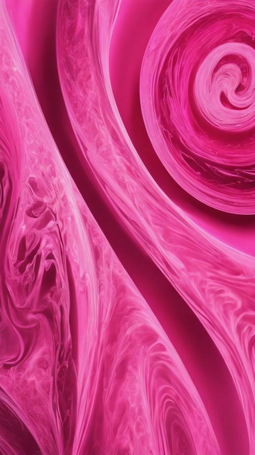 充满活力的粉红色漩涡以抽象的设计相交 墙纸 [04343216a07b48ce9889]