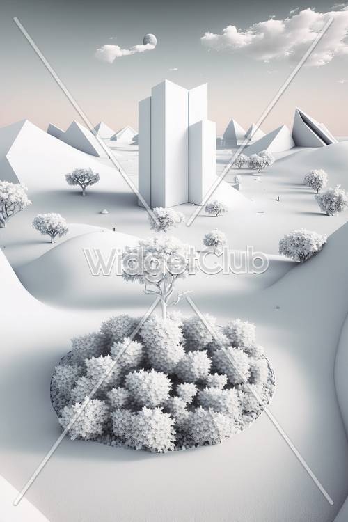 Winter Wonderland in a Minimalist Style Hintergrund[b3317e7ff8484ff9bacc]