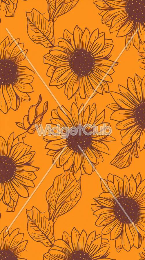 Sonniges Sonnenblumenmuster für Ihren Bildschirm