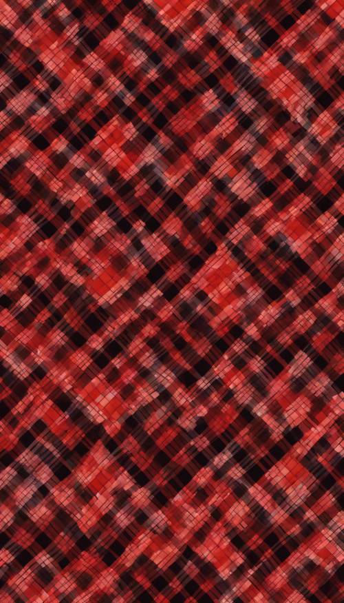 Un motif à carreaux rouge et noir vibrant s&#39;étalant de manière transparente.