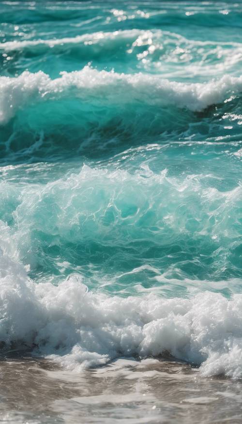 Un motif vibrant représentant les vagues turquoise de l&#39;océan.