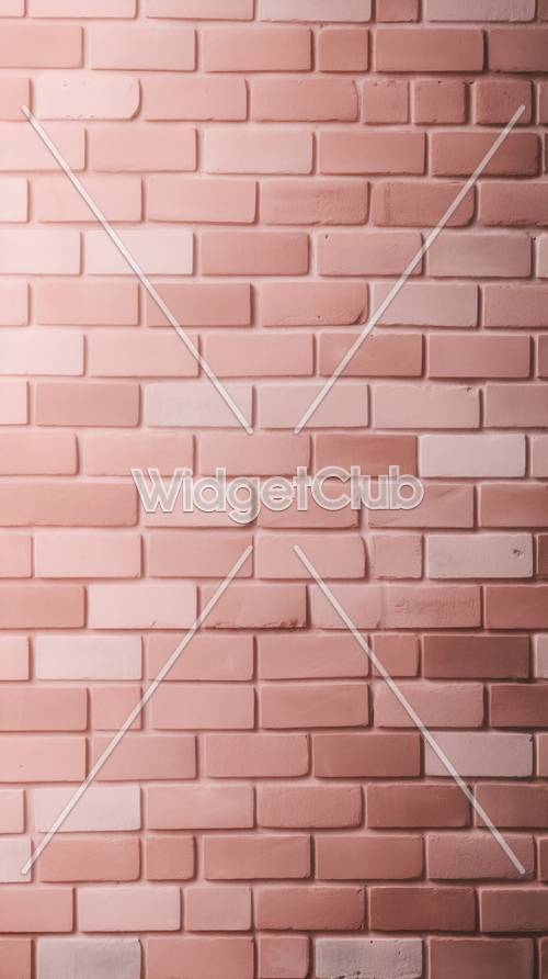 可愛らしいピンクのレンガ柄の壁紙