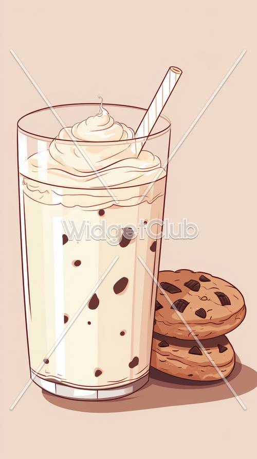 Deliciosos biscoitos e milk-shake de creme