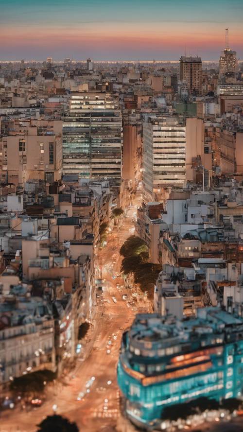El cautivador horizonte de Buenos Aires que muestra su vibrante mezcla de estilos arquitectónicos.