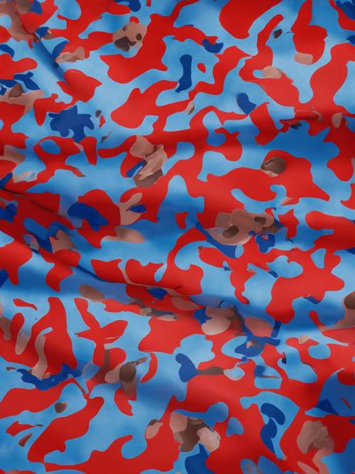 Papel de embrulho camuflado vermelho e azul de alta qualidade.