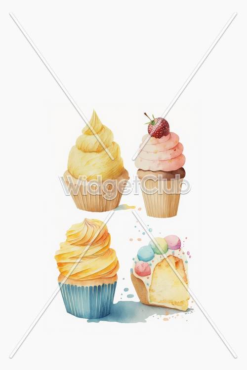 Süße Cupcakes und Muffins Kunst