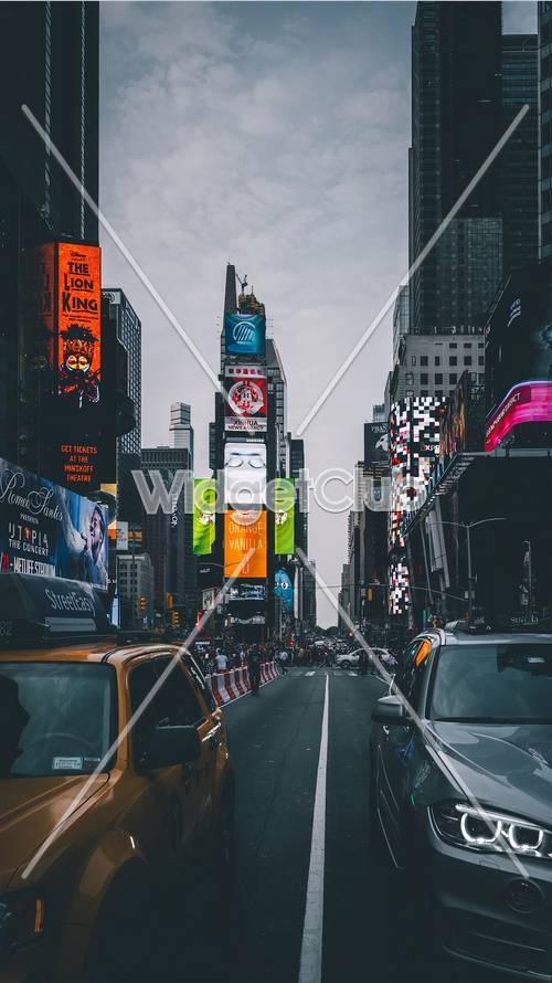 Times Square in the Bustling City Life Tapet [4c35855e990b4e028e86]