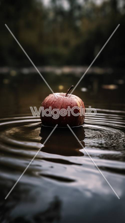التفاحة الغامضة في الماء