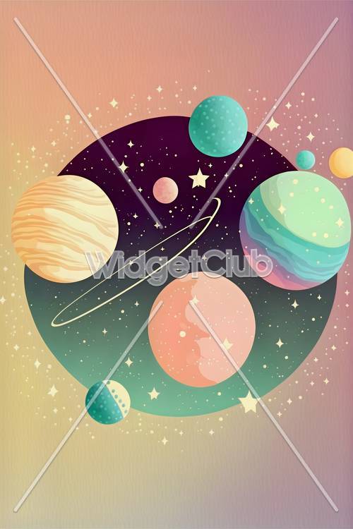 Colorful Planets in Outer Space