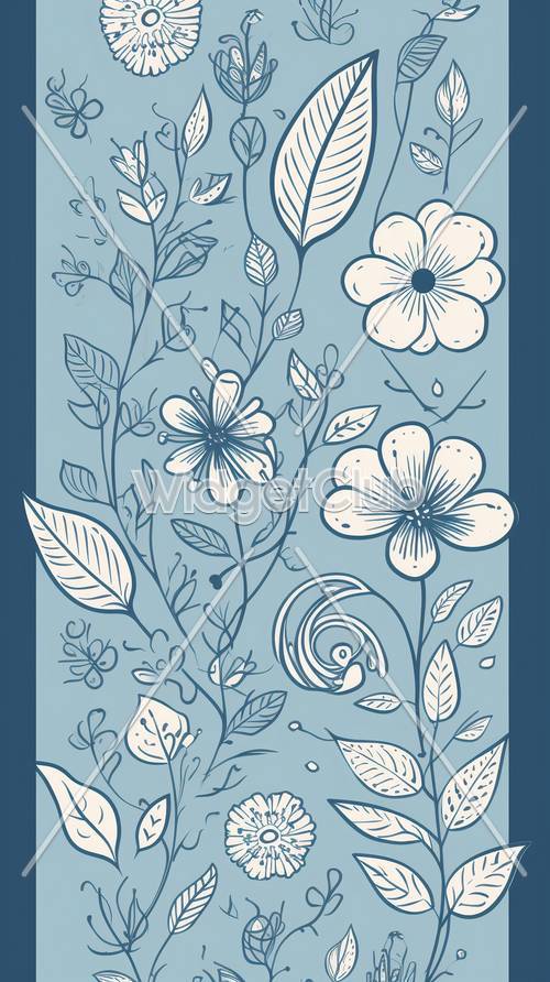 Beau motif floral bleu