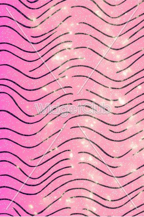 Pink Waves with Sparkles