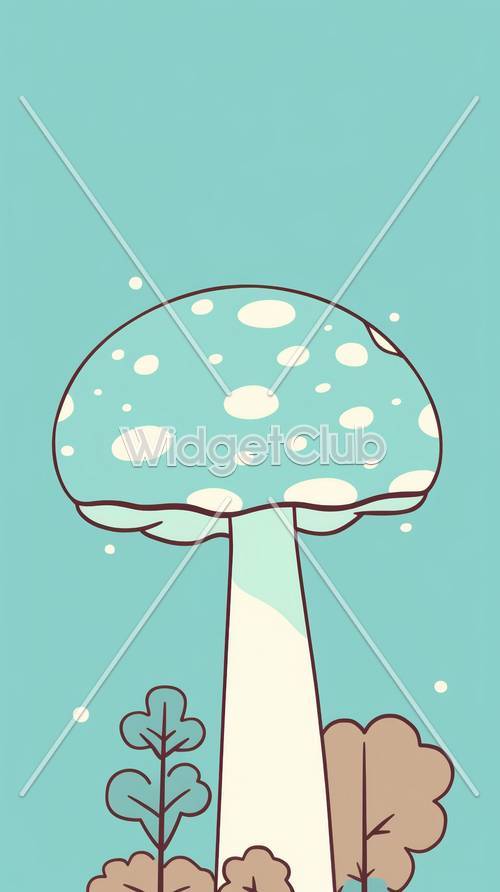 Polka-Dot Mushroom on Blue Sky