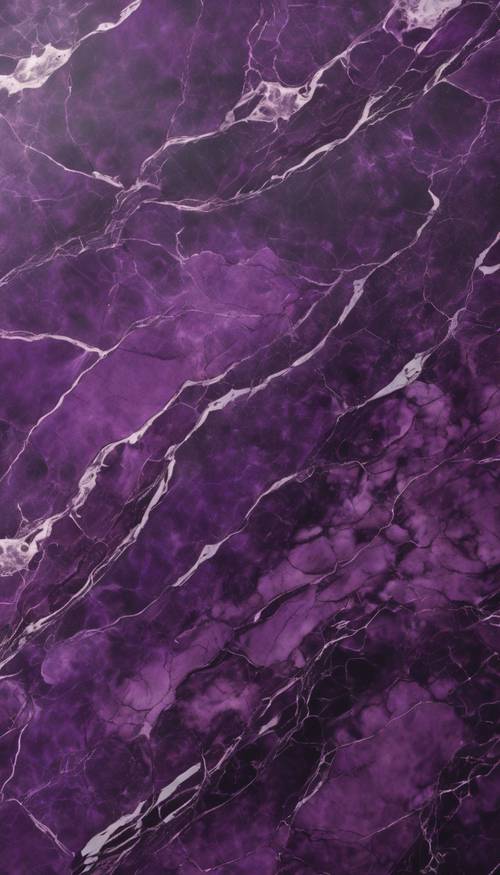 光を反射する濃い紫の大理石風壁紙
