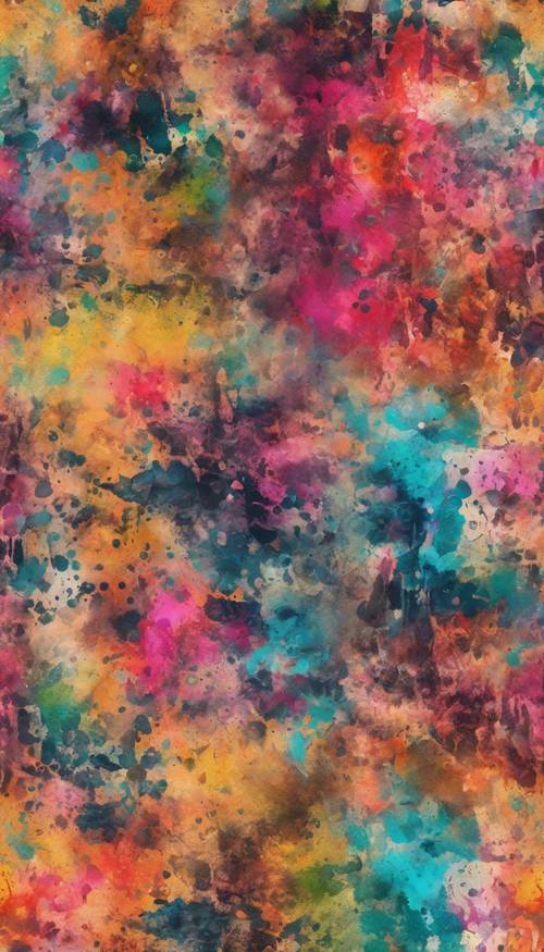 A seamless pattern that looks like colorful grunge art full of vibrant splashes and smudges.