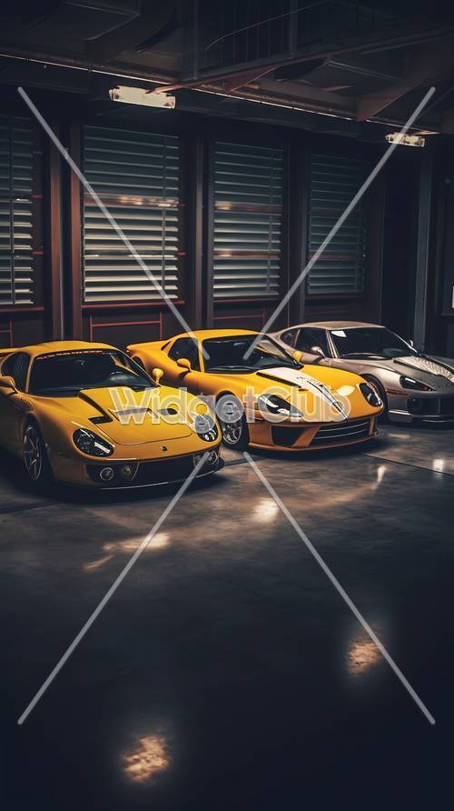 Cool voitures de sport dans un garage