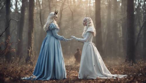 Alice meeting the White Queen, who lives backwards. Tapeta [6e29d773052e44ef8e6b]