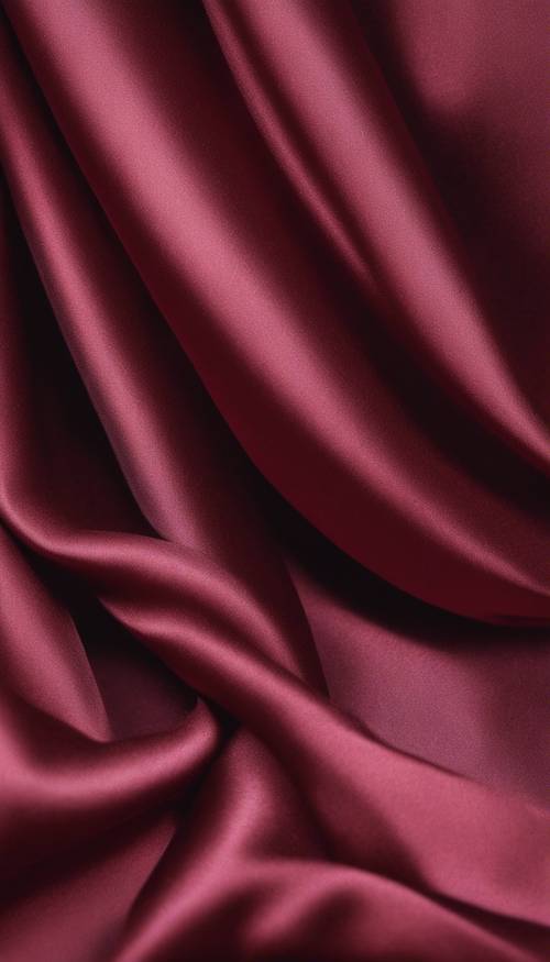 采用无缝图案装饰的富丽堂皇的酒红色丝绸面料。