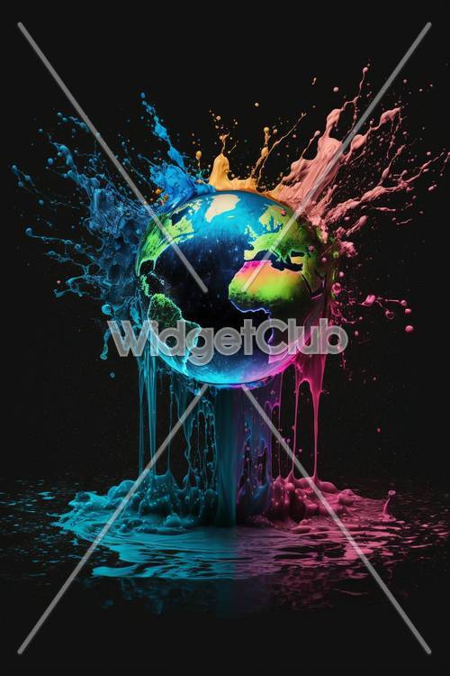 Art du globe splash coloré