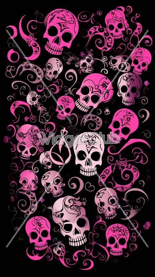 Colorful Skulls and Swirls Pattern for Kids