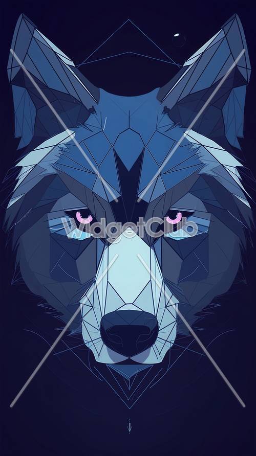 Cool Geometric Wolf Face